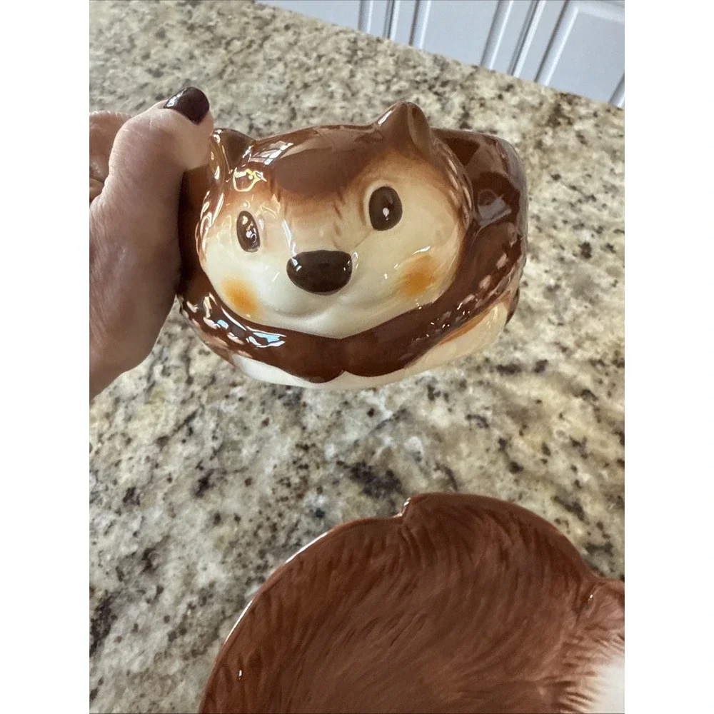 2 Squirrel‎ Bowls From Better Homes& GardensLimited Edition 2013 & Plate 4804